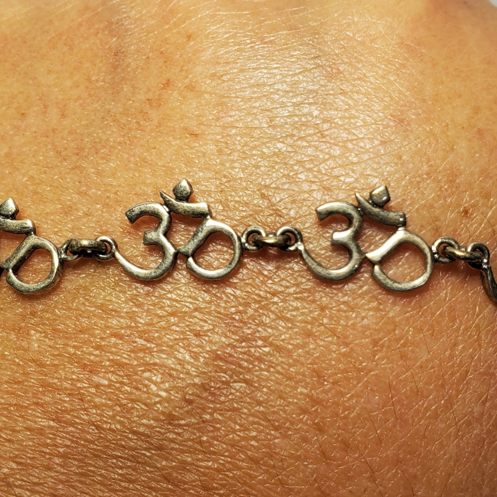 Sterling silver hindu "OM" symbol anklet/bracelet